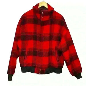 WOOLRICH 🐑 Vintage Plaid Bomber Jacket ❤️🖤❤️🖤